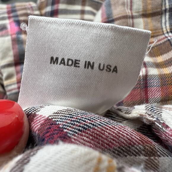 ORGANIC By John Patrick Tunic Button Down Shirt Dress Plaid Long Sleeve XS Ac22 - Picture 5 of 6